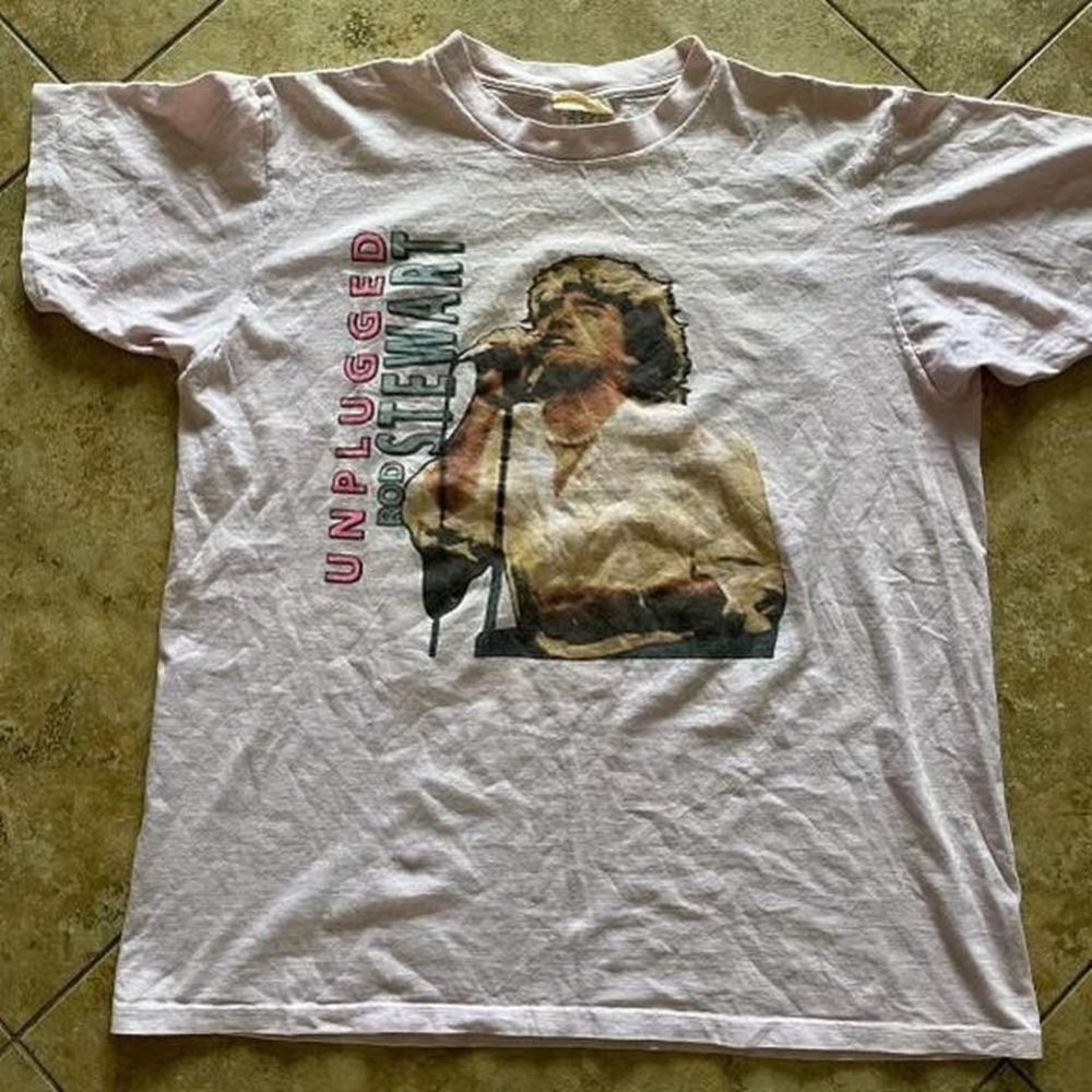 Vintage ROD STEWART Unplugged USA TOUR 94' Shirt Mens Size L
